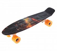 Скейтборд 22х6" Пениборд Fish космос с оранжевыми колесами 32283