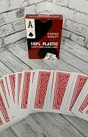 Карты 54 шт пластик Jumbo Casino Quality красный 50394 51516