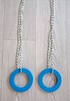 Кольца гимнастические дерево голубой 14 см 998173