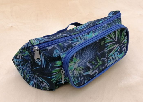 Сумка на пояс черно-зелено-голубая 7941Д-4 37х11х8 см ЗФТС 997526 Сумка на пояс черно-зелено-голубая 7941Д-4 37х11х8 см ЗФТС 997526