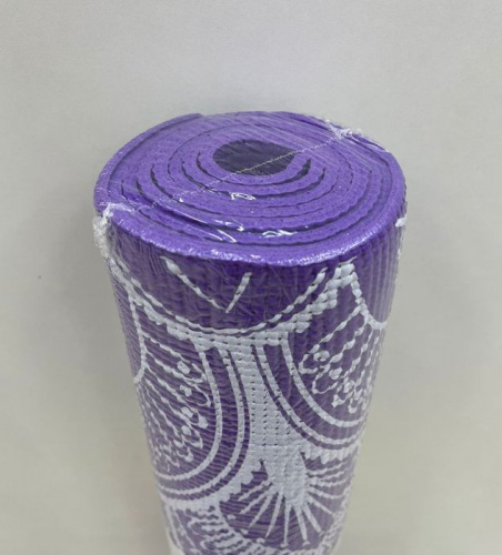 Коврик для йоги 0,6х61х173 см фиолетовый с принтом 05487