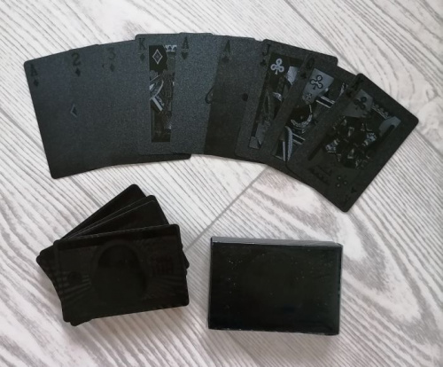 Карты 54 шт пластик 100 $ черные 02628 Карты 54 шт пластик 100 $ черные 02628