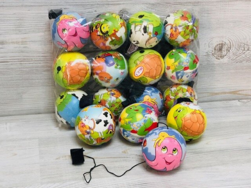 Мяч 7,5 см на резинке PU М0128 АЦ