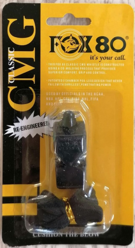 Свисток пластик Fox 80 черный 03515