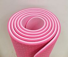 Коврик для йоги 0,8х61х183 см фуксия-розовый TPE 00757-11
