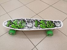 Скейтборд 22х6" Пениборд черно-зелено-бел 2207