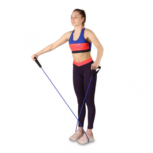 Эспандер для пресса (1 силик жгут, 1,3м) SM-067 красный 5-8 кг Latex Indigo Medium 20555 фото 3
