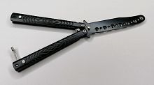 Макет ножа Бабочка металл на винтах (затупленный) 17 см Черный ромбы 312608