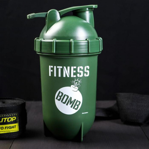 Шейкер 600 мл "Fitness Bomb. Фитнес бомба" зеленый 5153875