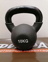 Гиря 10 кг черная обрезиненная 06147
