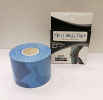 Тейп Кинесио Kinesiology Tape камуфляж синий 5 м х 5 см 00576