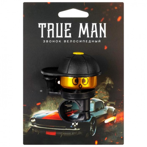 Вело Звонок ударный Мальчик в кепке черный "True man" 4778254 фото 2