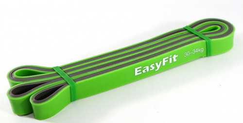 Эспандер-кольцо замкнутое 2,08м х 4,5мм х 2,1 см зеленый-серый 30 кг EasyFit 04037