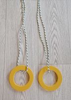 Кольца гимнастические дерево желтый 14 см 998175