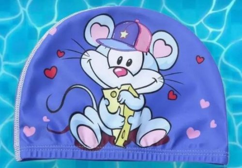 Шапочка для плавания детская Lyc синяя Мышка 996871 Шапочка для плавания детская Lyc синяя Мышка 996871