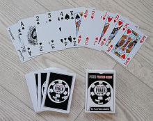 Карты 54 шт пластик 30 мкр Poker черно-белые 04816