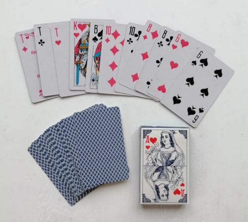 Карты 36 шт "Дама" бело-синие 09066 Карты 36 шт "Дама" бело-синие 09066