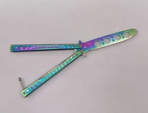 Макет ножа Бабочка металл на винтах (затупленный) Градиент №14 995411