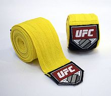 Бинты боксерские 5 м х/б + эластан желтый UFC 04651