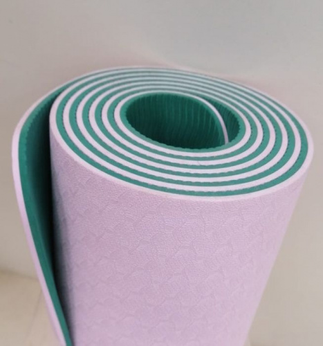 Коврик для йоги 0,6х61х183 см розово-зеленый TPE Yoga mat 00756-69