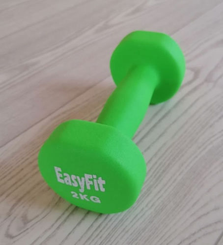 Гантель обливная 2 кг салатовый неопрен EasyFit 04074 Гантель обливная 2 кг салатовый неопрен EasyFit 04074