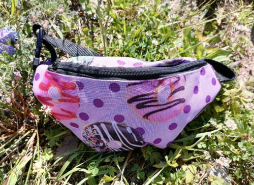 Сумка на пояс сиреневый в горошек 7983Д 25х13х6 см ЗФТС 997512 Сумка на пояс сиреневый в горошек 7983Д 25х13х6 см ЗФТС 997512