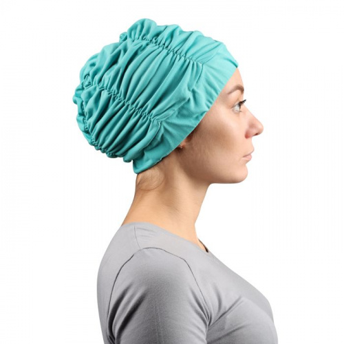 Шапочка для плавания для душа (с драпировкой) Lycra бирюзовый SM-092 03138