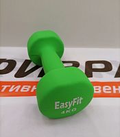 Гантель обливная 4 кг зеленый неопрен 06696