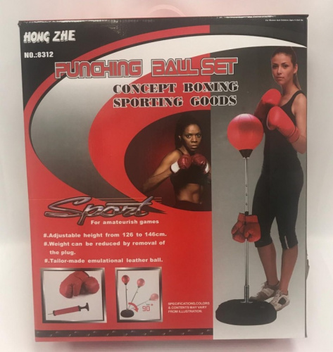 Стойка напольная боксерская Груша+перчатки 125-145 см 02146 фото 2