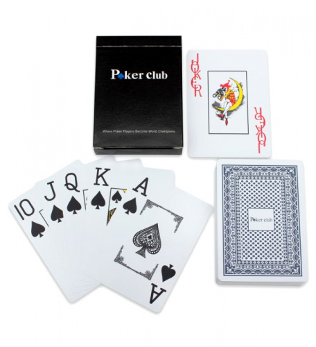 Карты 54 шт пластик Poker Club синие ИН-9130 фото 2