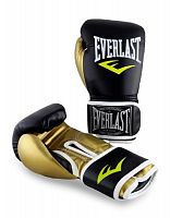 Перчатки боксерские 12 унц Everlast черно-золотые 03104