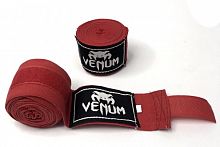 Бинты боксерские 5 м х/б + эластан красный в чехле 02624 Venum