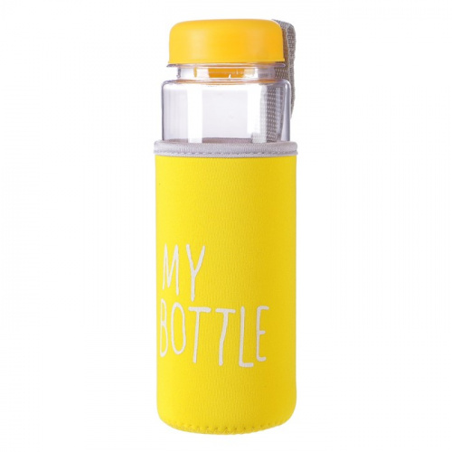 Бутылка для воды 500 мл желтый чехол "My bottle" 3516274