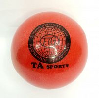 Мяч для художественной гимнастики 15 см оранжевый с блестками TA Sports 02523