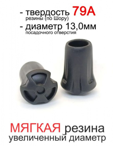 Наконечники для скандинавских палок 2 шт круглые №7 13 мм 996909 фото 2