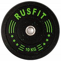 Диск 10 кг, 51 мм, бамперный RusFit 997076