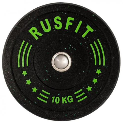 Диск 10 кг, 51 мм, бамперный RusFit 997076