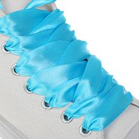 Шнурки для обуви голубой атласные 110 см 2565909