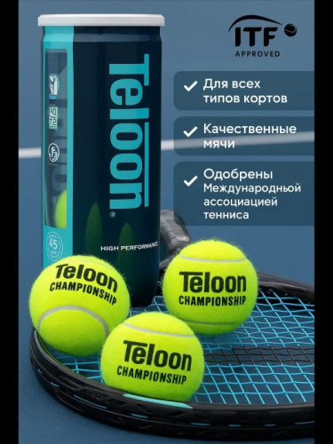 Мячик для большого тенниса 1 шт Teloon Championship 995627