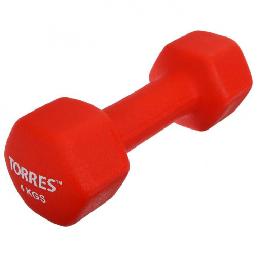 Гантель обливная 4 кг красный PL55014/5488094 Torres