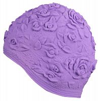 Шапочка для плавания резиновая Розы фиолетовый IN083 20232