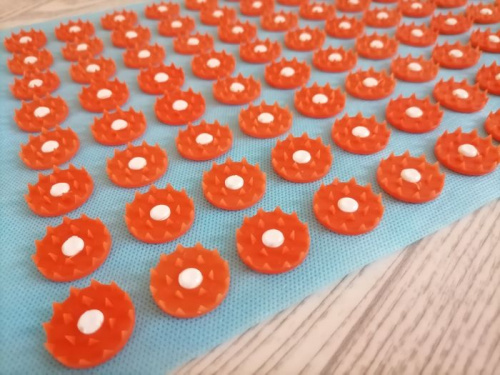 Аппликатор игольчатый (коврик) 260х560 мм голубой-оранжевый 997723  фото 2