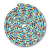 Скакалка 2,5 м гимнастическая 150 гр с люрексом SM-122 голуб-корал-лимон 01153