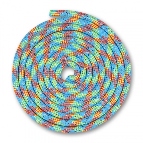 Скакалка 2,5 м гимнастическая 150 гр с люрексом SM-122 голуб-корал-лимон 01153 Скакалка 2,5 м гимнастическая 150 гр с люрексом SM-122 голуб-корал-лимон 01153